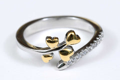 Four Hearts Silver Ring