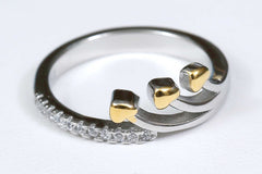 Hearts in a row Silver Ring