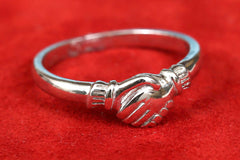 Holding Hands Silver Ring