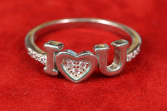 I Love U Silver Ring