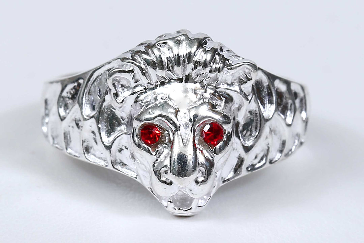 Lions face Gents Silver Ring